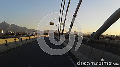 Brazil Rio de Janeiro Fundao Island Exit Trees Bridge Stock Photo