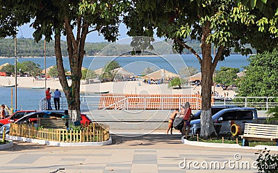 Brazil, Santarem Alter do Chao: Tourism in Brazil - View of the Island of Love Beach Editorial Stock Photo