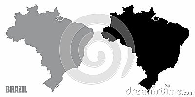 Brazil silhouette maps Stock Photo