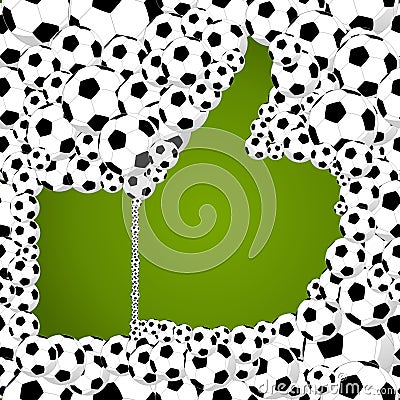 2014 brazil Soccer balls thumb up illustration Vector Illustration