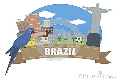 Brazil. Tourism and travel Vector Illustration