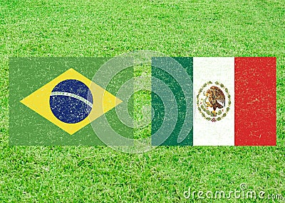 Brazil vs Mexico Sports Background Stock Photo