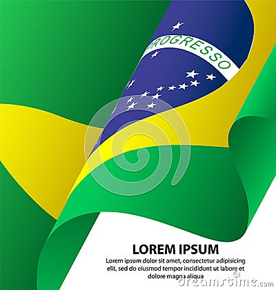 Brazil Waving Flag Background Vector Illustration