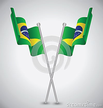 Brazil Waving Flag Vector Illustration