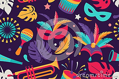 Brazilian carnival pattern Vector Illustration