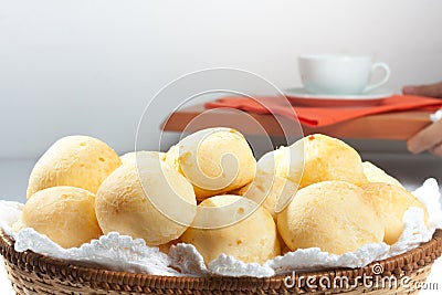 Brazilian Cheese Bread. Pao de Queijo Stock Photo