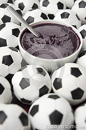 Brazilian Culture Acai and Football Soccer Balls Stock Photo