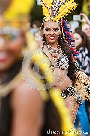 Brazilian Dancer Struts With Confidence In Atlanta Halloween Parade Editorial Stock Photo