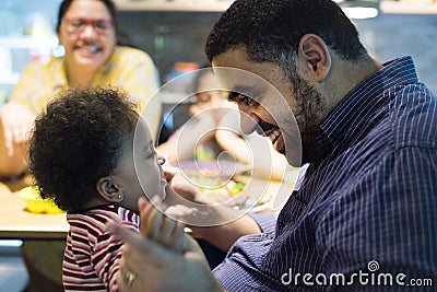 Brazilian father playing with daughter Stock Photo