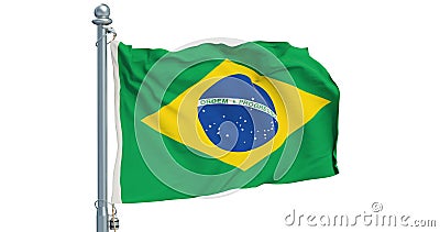 Brazilian Flag Waving On White Background Animation 3d Rendering Stock Video Video Of Looping Rendering 135316891