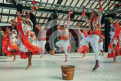 Brazilian folk dancers performing a typical dance Editorial Stock Photo