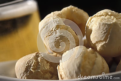 Brazilian food: pÃ£o de queijo. Stock Photo