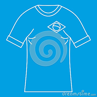 Brazilian football t shirt icon, simple style Vector Illustration