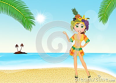 Brazilian girl on the beach Stock Photo