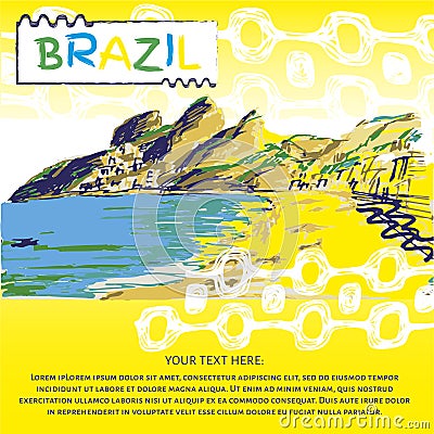 Brazilian hand drawn sketch. Vector Illustration