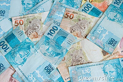 Brazilian money, reais, high nominal / concept of success Stock Photo