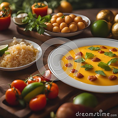 brazilian pumpkin bacon soup Stock Photo