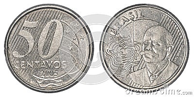 50 Brazilian real centavos coin Stock Photo