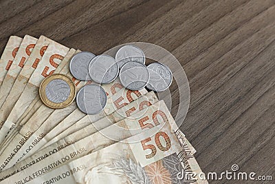 Brazilian real notes - Money from Brazil - Notes of Real - Brazil BRL banknote Stock Photo
