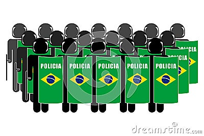 Brazilian Riot Police Stock Photo