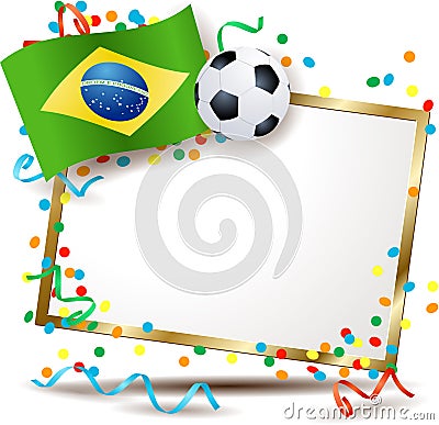 Brazilian signboard, soccer theme Vector Illustration