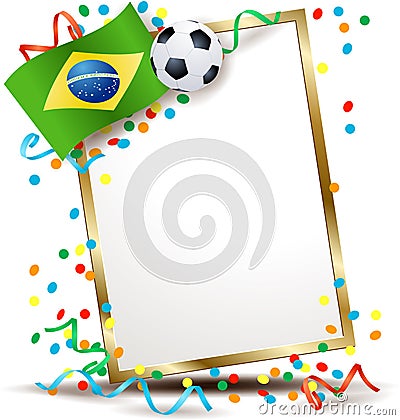 Brazilian signboard, soccer theme Vector Illustration