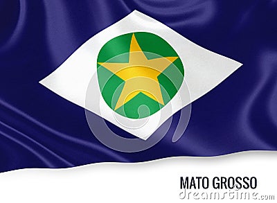 Brazilian state Mato Grosso flag. Stock Photo