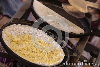 Brazilian street food: beiju of tapioca Stock Photo