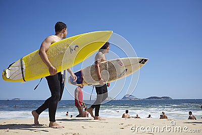 Brazilian Surfers Ipanema Beach Rio de Janeiro Editorial Stock Photo