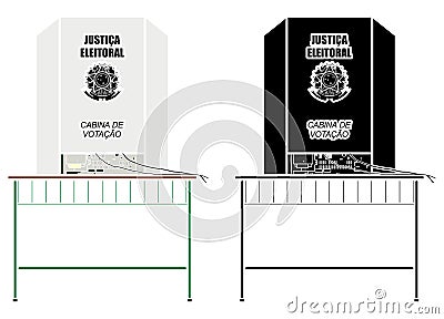 Brazilian voting booth without outline Vector Illustration