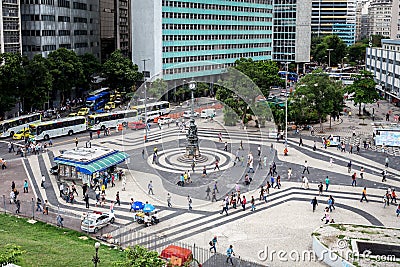 Brazilian walking along the street of business centre in Santa Teresa Editorial Stock Photo