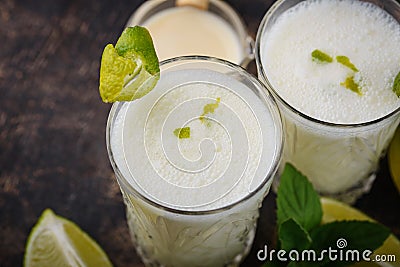 Brazilian white lemonade or limeade. Stock Photo