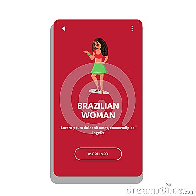 Brazilian Woman Smiling Positive Person Vector Illustration Vector Illustration