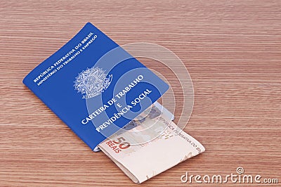 Brazilian work document and social security document (carteira d Stock Photo