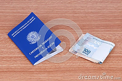 Brazilian work document and social security document (carteira d Stock Photo