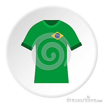 Brazilian yellow and green soccer shirt icon Vector Illustration