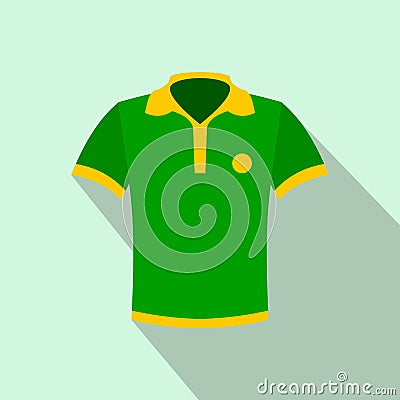 Brazilian yellow and green soccer shirt icon Vector Illustration