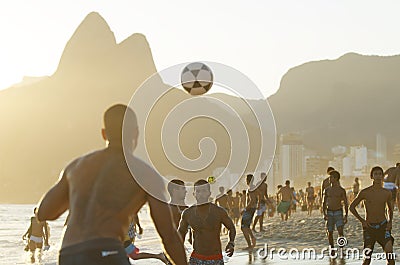 Brazilians Playing Altinho Keepy Uppy Futebol Beach Soccer Football Editorial Stock Photo