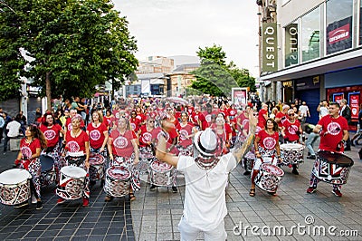 Brazilica Liverpool samba in the city Editorial Stock Photo