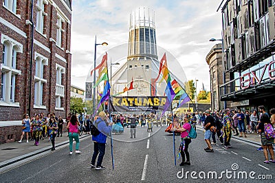 Brazilica Liverpool samba in the city Editorial Stock Photo