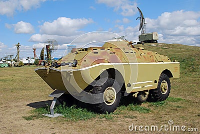 BRDM-2 in the Technical museum K.G. Sakharova under the open sky in the city of Togliatti. Samara region. Editorial Stock Photo