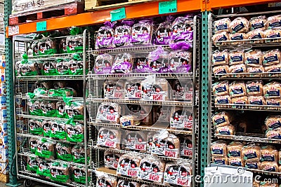 The bread aisle at Costco Editorial Stock Photo