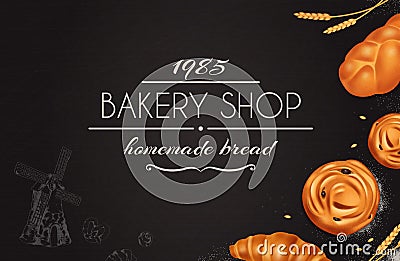 Bread Bakery Realistic Composition Vector Illustration