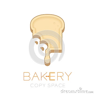 Bread bite letter B Wood tray shape logo icon design illustration Vector Illustration