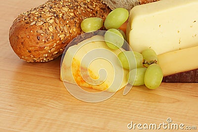 Bread and cheese Stock Photo