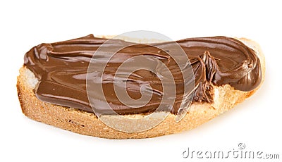 Bread with chocolate spread Stock Photo