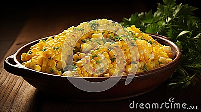 bread corn dish Cartoon Illustration