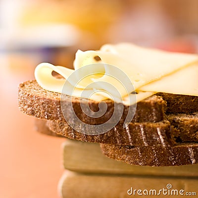 Bread and Edam cheese Stock Photo