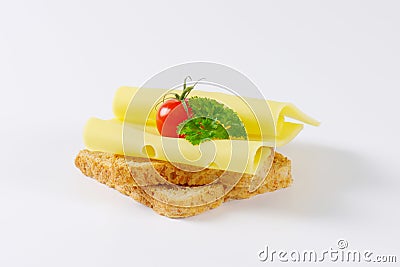 Bread with emmenthaler cheese Stock Photo