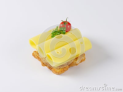 Bread with emmenthaler cheese Stock Photo